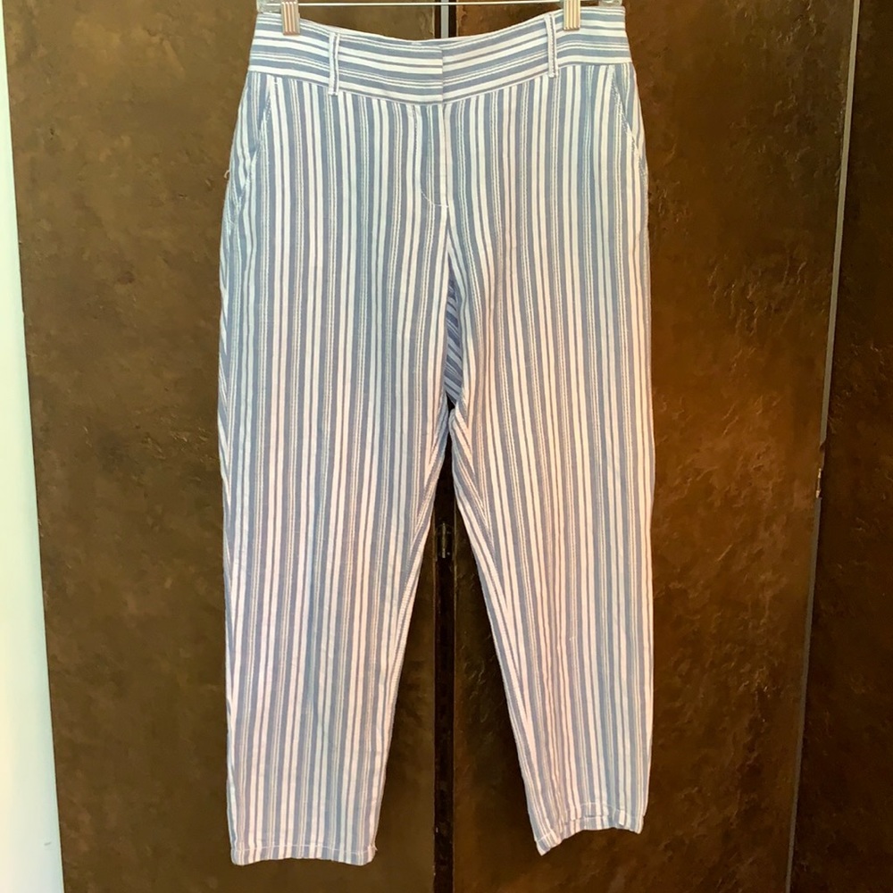 BEACHY VIBE LINEN/COTTON STRIPED PANTS...MINT!